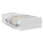 Cama con cajones madera de ingeniería blanca 75x190 cm de , Camas y somieres - Ref: Foro24-3280349, Precio: 114,61 €, Descuen...