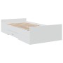 Cama con cajones madera de ingeniería blanca 75x190 cm de , Camas y somieres - Ref: Foro24-3280349, Precio: 114,61 €, Descuen...