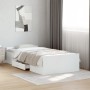 Cama con cajones madera de ingeniería blanca 75x190 cm de , Camas y somieres - Ref: Foro24-3280349, Precio: 114,61 €, Descuen...