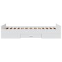 Cama con cajones madera de ingeniería blanca 75x190 cm de , Camas y somieres - Ref: Foro24-3280349, Precio: 114,61 €, Descuen...