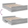 Cama con cajones madera ingeniería gris Sonoma 150x200 cm de , Camas y somieres - Ref: Foro24-3280291, Precio: 149,87 €, Desc...