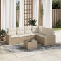 Set sofás de jardín 7 piezas y cojines ratán sintético beige en Conjuntos de jardín | Comprar online en Foru.es