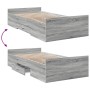 Cama con cajones madera de ingeniería gris Sonoma 75x190 cm de , Camas y somieres - Ref: Foro24-3280354, Precio: 114,73 €, De...