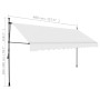 Toldo manual retráctil con LED crema 400 cm de vidaXL, Toldos - Ref: Foro24-145875, Precio: 91,28 €, Descuento: %