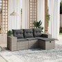 Set de sofás de jardín 4 pzas y cojines ratán sintético gris de , Conjuntos de jardín - Ref: Foro24-3264376, Precio: 262,17 €...