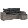 Set de sofás de jardín 4 pzas y cojines ratán sintético gris de , Conjuntos de jardín - Ref: Foro24-3264376, Precio: 262,17 €...
