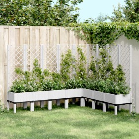 Jardinera con enrejado PP blanco 200x160x142 cm de , Maceteros y jardineras - Ref: Foro24-367944, Precio: 241,31 €, Descuento: %