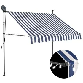 Toldo manual retráctil con LED azul y blanco 150 cm de vidaXL, Toldos - Ref: Foro24-145842, Precio: 70,30 €, Descuento: %