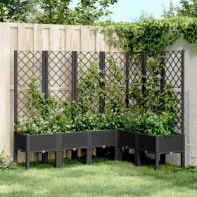 Jardinera con enrejado PP negro 160x120x142 cm de , Maceteros y jardineras - Ref: Foro24-367938, Precio: 200,36 €, Descuento: %