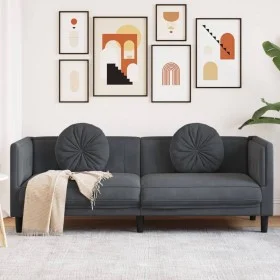 Sofá con cojines 3 plazas terciopelo gris oscuro de , Sofás - Ref: Foro24-372643, Precio: 277,01 €, Descuento: %