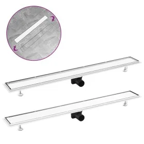 Shower drain with cover 2 in 1 stainless steel 103x14 cm by vidaXL, Drains - Ref: Foro24-146011, Price: 59,81 €, Discount: %