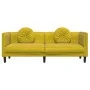 Yellow velvet 3-seater sofa with cushions by , Sofas - Ref: Foro24-372648, Price: 248,13 €, Discount: %