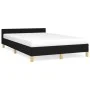 Estructura de cama con cabecero tela negro 120x190 cm de , Camas y somieres - Ref: Foro24-379536, Precio: 97,14 €, Descuento: %