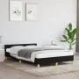 Estructura de cama con cabecero tela negro 120x190 cm de , Camas y somieres - Ref: Foro24-379536, Precio: 97,14 €, Descuento: %