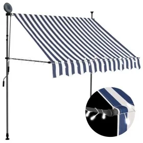 Toldo manual retráctil con LED azul y blanco 200 cm de vidaXL, Toldos - Ref: Foro24-145843, Precio: 89,60 €, Descuento: %