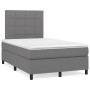 Cama box spring con colchón y LED tela marrón oscuro 120x190 cm de , Camas y somieres - Ref: Foro24-3270198, Precio: 407,60 €...