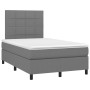 Cama box spring con colchón y LED tela marrón oscuro 120x190 cm de , Camas y somieres - Ref: Foro24-3270198, Precio: 407,60 €...