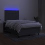 Cama box spring con colchón y LED tela marrón oscuro 120x190 cm de , Camas y somieres - Ref: Foro24-3270198, Precio: 407,60 €...