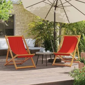 Klappbare Strandkörbe 2 Einheiten aus rotem Stoff von , Gartenstühle - Ref: Foro24-3214491, Preis: 89,48 €, Rabatt: %