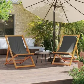 Sillas de playa plegables 2 unidades tela gris de , Sillas de jardín - Ref: Foro24-3214493, Precio: 102,83 €, Descuento: %