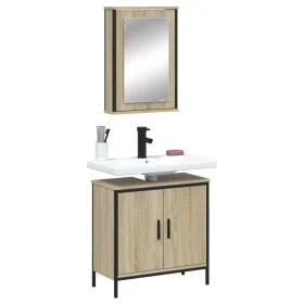 Set de muebles de baño 2 pzas madera contrachapada roble Sonoma de , Muebles de baño - Ref: Foro24-3214781, Precio: 107,94 €,...