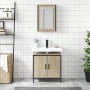Set de muebles de baño 2 pzas madera contrachapada roble Sonoma de , Muebles de baño - Ref: Foro24-3214781, Precio: 110,38 €,...