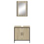 Set de muebles de baño 2 pzas madera contrachapada roble Sonoma de , Muebles de baño - Ref: Foro24-3214781, Precio: 110,38 €,...