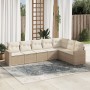 Set sofás de jardín 7 piezas y cojines ratán sintético beige en Conjuntos de jardín | Comprar online en Foru.es
