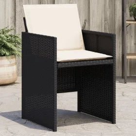 Gartenstühle mit Kissen, 4 Stück, schwarzes synthetisches Rattan von , Gartenstühle - Ref: Foro24-4007435, Preis: 212,05 €, R...