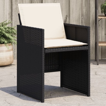 Sillas de jardín con cojines 4 unidades ratán sintético negro de , Sillas de jardín - Ref: Foro24-4007435, Precio: 174,13 €, ...