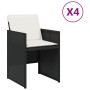 Sillas de jardín con cojines 4 unidades ratán sintético negro de , Sillas de jardín - Ref: Foro24-4007435, Precio: 174,13 €, ...