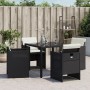 Sillas de jardín con cojines 4 unidades ratán sintético negro de , Sillas de jardín - Ref: Foro24-4007435, Precio: 174,13 €, ...