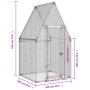 Jaula para gallinas acero galvanizado plateado 100x100x190 cm de , Jaulas y habitáculos para animales pequeños - Ref: Foro24-...