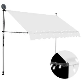 Manual retractable awning with cream LED 300 cm by vidaXL, Awnings - Ref: Foro24-145873, Price: 94,72 €, Discount: %