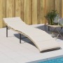 Tumbona con cojín ratán sintético beige 55x199x50 cm de , Tumbonas - Ref: Foro24-368248, Precio: 83,38 €, Descuento: %