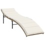 Tumbona con cojín ratán sintético beige 55x199x50 cm de , Tumbonas - Ref: Foro24-368248, Precio: 83,38 €, Descuento: %