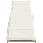 Tumbona con cojín ratán sintético beige 55x199x50 cm de , Tumbonas - Ref: Foro24-368248, Precio: 83,38 €, Descuento: %