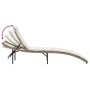Tumbona con cojín ratán sintético beige 55x199x50 cm de , Tumbonas - Ref: Foro24-368248, Precio: 83,38 €, Descuento: %