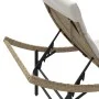 Tumbona con cojín ratán sintético beige 55x199x50 cm de , Tumbonas - Ref: Foro24-368248, Precio: 130,34 €, Descuento: %