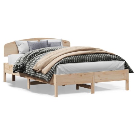 Estructura de cama con cabecero madera de pino blanco 150x200cm de , Camas y somieres - Ref: Foro24-3207205, Precio: 169,64 €...