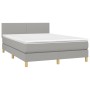 Cama box spring colchón y luces LED tela gris claro 140x200 cm de vidaXL, Camas y somieres - Ref: Foro24-3133557, Precio: 426...