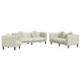 Cream velvet 3-piece sofa set with cushions by , Sofas - Ref: Foro24-3209254, Price: 770,84 €, Discount: %