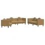 Brown velvet 3-piece sofa set with cushions by , Sofas - Ref: Foro24-3209256, Price: 753,31 €, Discount: %