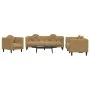 Brown velvet 3-piece sofa set with cushions by , Sofas - Ref: Foro24-3209256, Price: 753,31 €, Discount: %