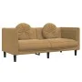 Brown velvet 3-piece sofa set with cushions by , Sofas - Ref: Foro24-3209256, Price: 753,31 €, Discount: %