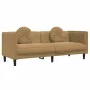 Brown velvet 3-piece sofa set with cushions by , Sofas - Ref: Foro24-3209256, Price: 753,31 €, Discount: %