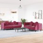 Juego de sofás con cojines 2 piezas terciopelo rojo tinto de , Sofás - Ref: Foro24-3209261, Precio: 527,72 €, Descuento: %