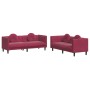 Juego de sofás con cojines 2 piezas terciopelo rojo tinto de , Sofás - Ref: Foro24-3209261, Precio: 527,72 €, Descuento: %