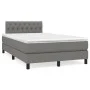 Box spring bed with mattress and LED dark brown fabric 120x190 cm by , Beds and slatted bases - Ref: Foro24-3270061, Price: 4...