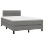 Box spring bed with mattress and LED dark brown fabric 120x190 cm by , Beds and slatted bases - Ref: Foro24-3270061, Price: 4...